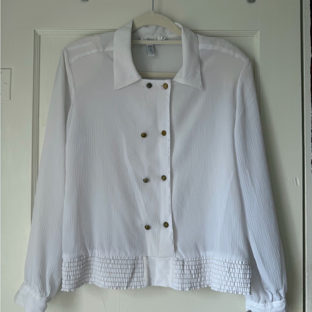 White Double-Breasted Blouse
